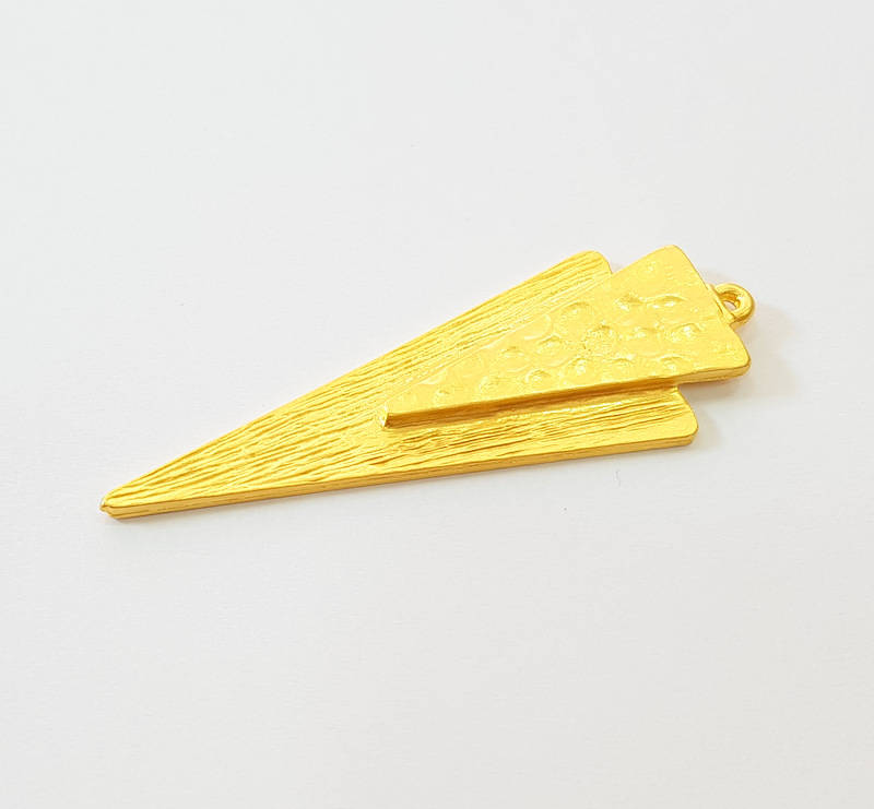 2 Triangle Pendant Gold Plated Pendant  (60x19mm)  G7489