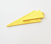 2 Triangle Pendant Gold Plated Pendant  (60x19mm)  G7489