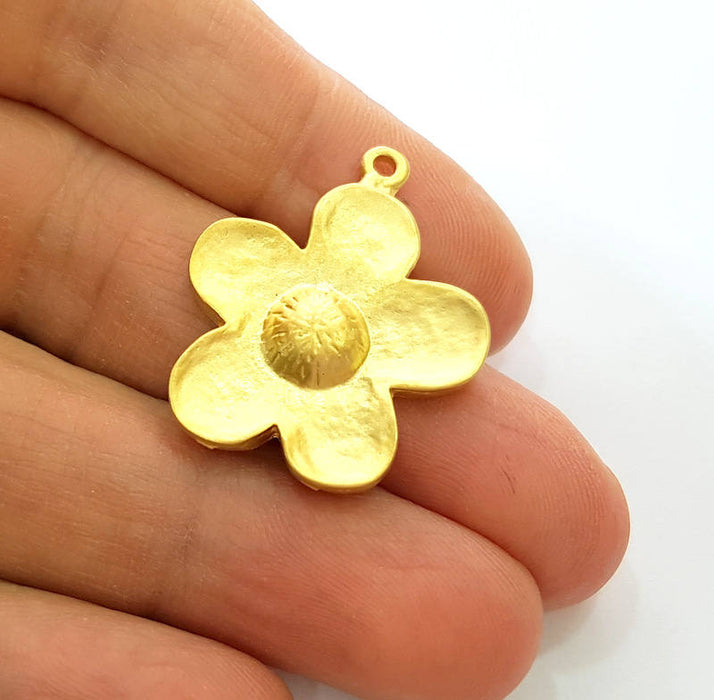 Gold Pendant Gold Plated Flower Charms (31x27mm) G8253