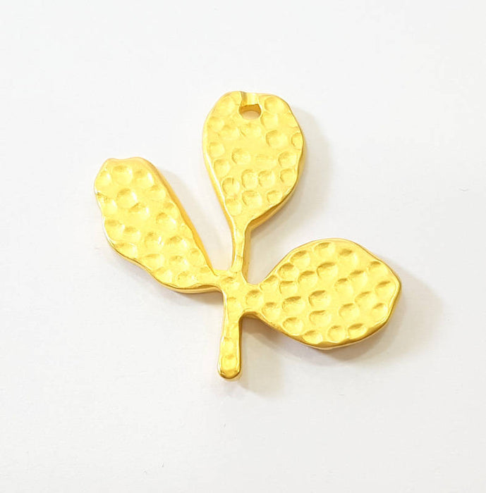 Hammered Leaf Charms Gold Charms (36x37mm) G7495