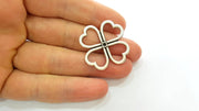 4 Silver Charms Antique Silver Plated Charms (34mm)  G7499