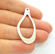 Silver Drop Pendant Antique Silver Plated Pendants (46x22mm) G7500