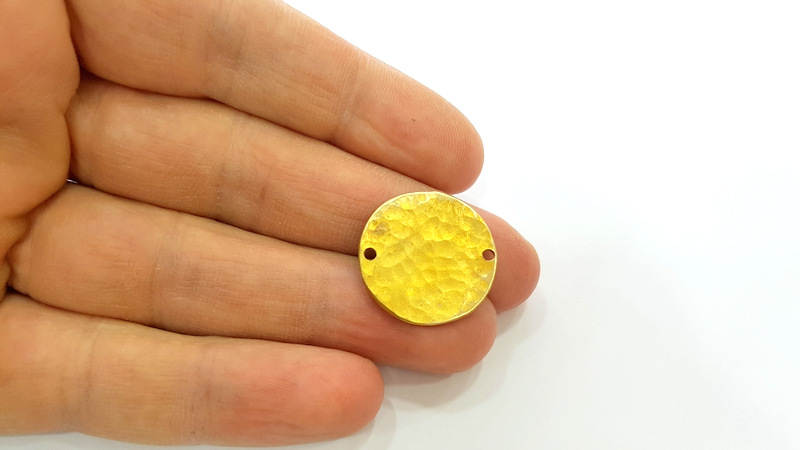 2 Raw Brass Charms Tag  22mm G7509