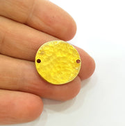 2 Raw Brass Charms Tag  22mm G7509