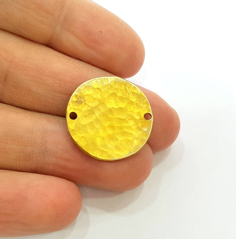 2 Raw Brass Charms Tag  22mm G7509