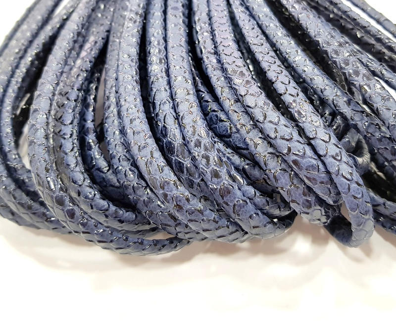 Navy Blue Cord 1mt-3.3 ft (8x4mm) imitation Leather Lacing G7997