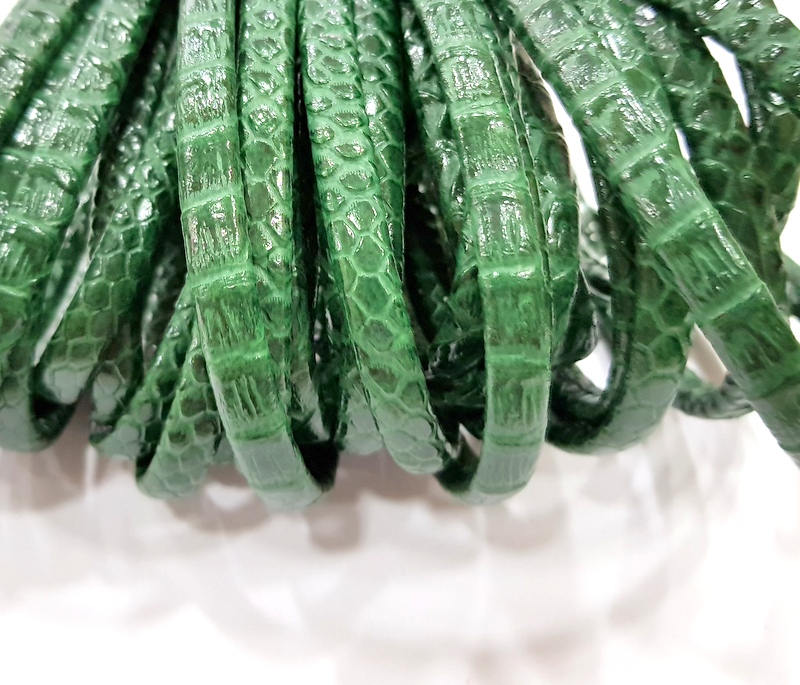 Green Cord 1mt-3.3 ft (8x4mm) imitation Leather Lacing G7999