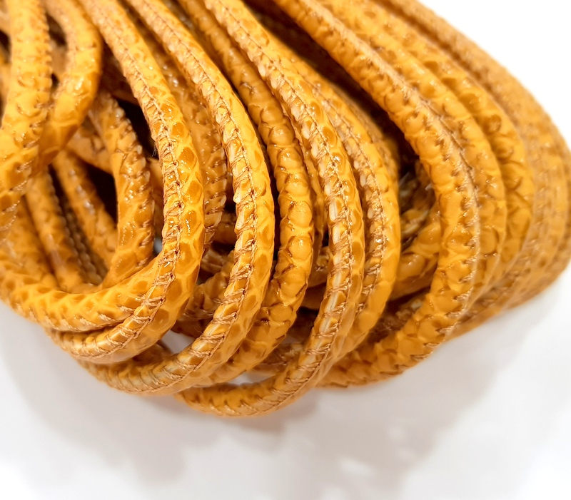 Light Orange Cord 1mt-3.3 ft (6mm) imitation Leather Lacing G8001