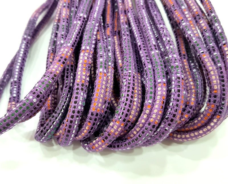 Purple Cord 1mt-3.3 ft (6mm) imitation Leather Lacing G8009