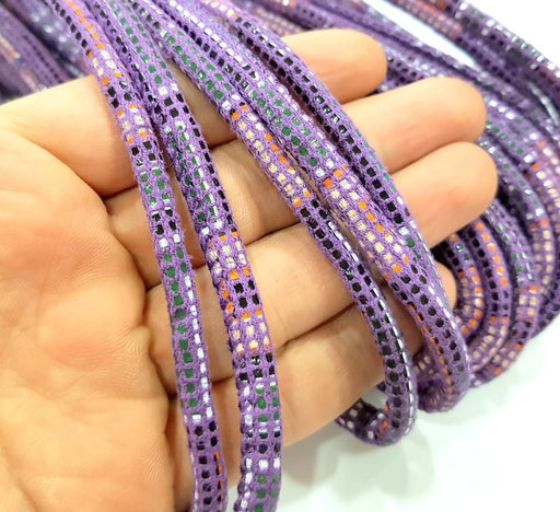 Purple Cord 1mt-3.3 ft (6mm) imitation Leather Lacing G8009