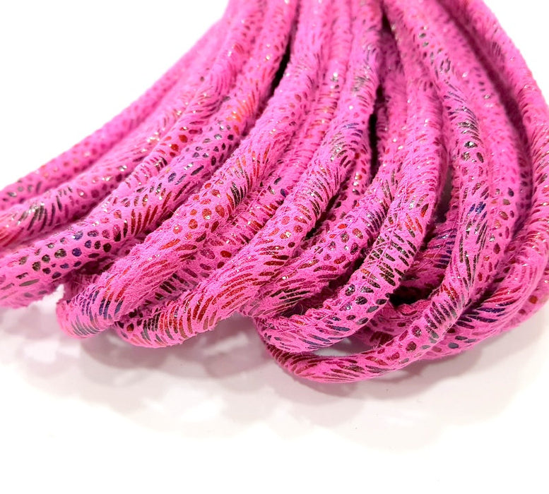 Pink Cord 1mt-3.3 ft (6mm) imitation Leather Lacing G8010