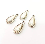 10 Silver Charms Antique Silver Plated Charms (18x8mm) G8410