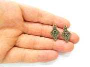 10 Antique Bronze Tribal Charm Antique Bronze Charm (24x13mm) G8797
