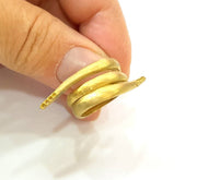 Raw Brass Ring Blank Bezel Settings Cabochon Base Mountings Adjustable (1mm blank ) G7514
