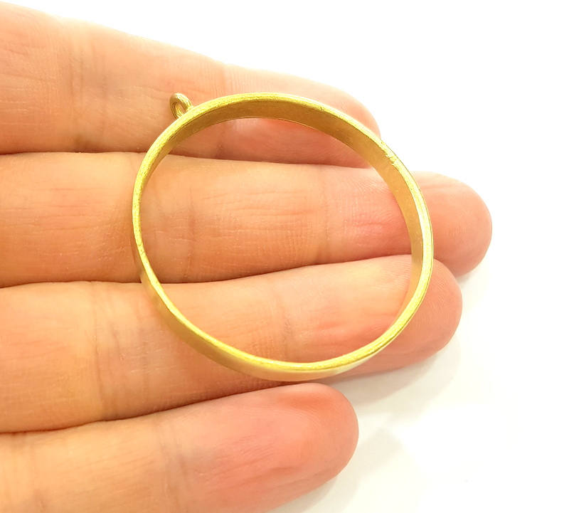 Raw Brass Bezel Settings Pendant Blank  Base Blank Mountings Necklace Blank Cabochon Base  (40mm blank) G7518