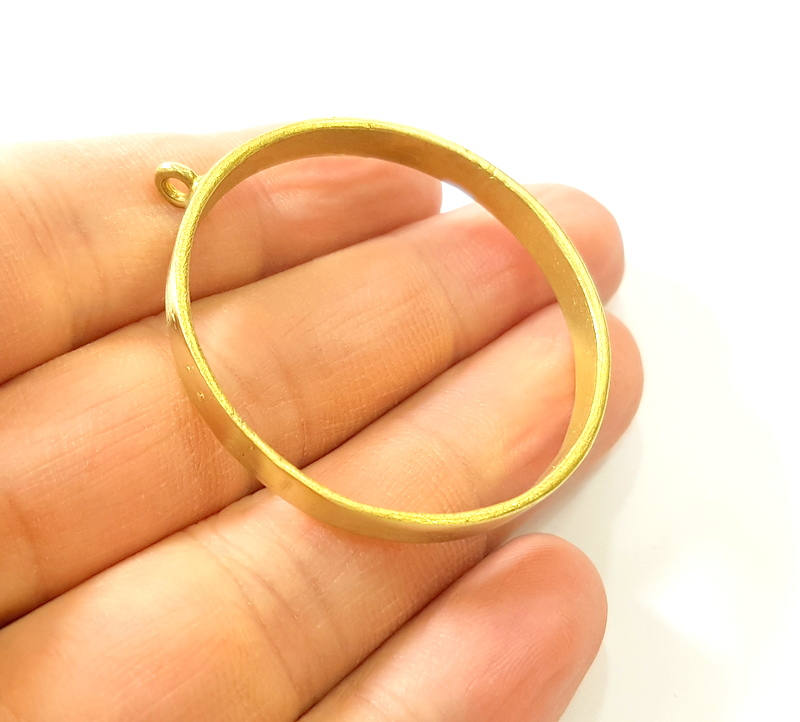 Raw Brass Bezel Settings Pendant Blank  Base Blank Mountings Necklace Blank Cabochon Base  (40mm blank) G7518