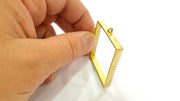 Raw Brass Bezel Settings Pendant Blank Base Blank Mountings Necklace Blank Cabochon Base  (40mm square blank) G7520
