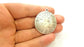Silver Pendant Round Pendant Antique Silver Plated Pendant (35mm) G7522
