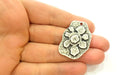 Silver Pendant Antique Silver Plated Pendant (39x27mm) G7527