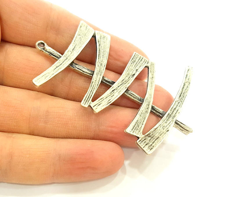 Silver Pendant Antique Silver Plated Pendant (75x46mm) G7528