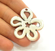 Silver Pendant Connector Antique Silver Plated Pendants  (43mm)  G7530