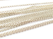10mt Silver Rolo Chain Antique Silver Plated Chain  10 Meters - 33 feet (2 mm) G8028