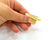 Gold Ring Blank Ring Settings Ring Bezel Base Cabochon Mountings Adjustable  (32x10x6mm blank ) Gold Plated Brass G17502