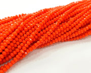 Orange Glass Rondelle Faceted Beads  140 Pcs (4x3 mm),  1 strand approx 45 cm ( approx 17,5 inch) G8037