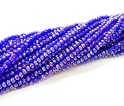 Rainbow Royal Blue Glass Rondelle Faceted Beads 3 mm , 1 Strand approx 38 cm ( approx 14,5 inch- approx 150 Pcs) G8039