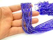 Rainbow Royal Blue Glass Rondelle Faceted Beads 3 mm , 1 Strand approx 38 cm ( approx 14,5 inch- approx 150 Pcs) G8039
