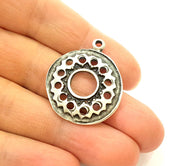 4 Silver Charms Antique Silver Plated Charms (28mm) G7533