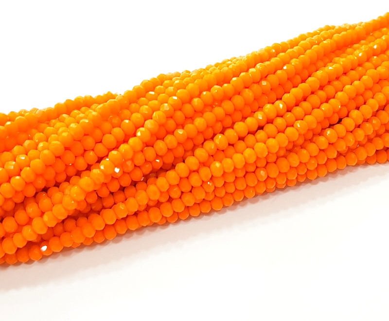 Orange Rondelle Faceted Glass Beads 2,5x2 mm 1 Strand approx 40 cm ( approx 15 inch-  approx 190 Pcs) G8053