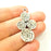 2 Silver Charms Antique Silver Plated Charms (43x24mm) G10701