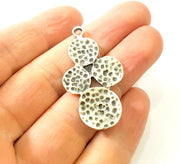 2 Silver Charms Antique Silver Plated Charms (43x24mm) G10701
