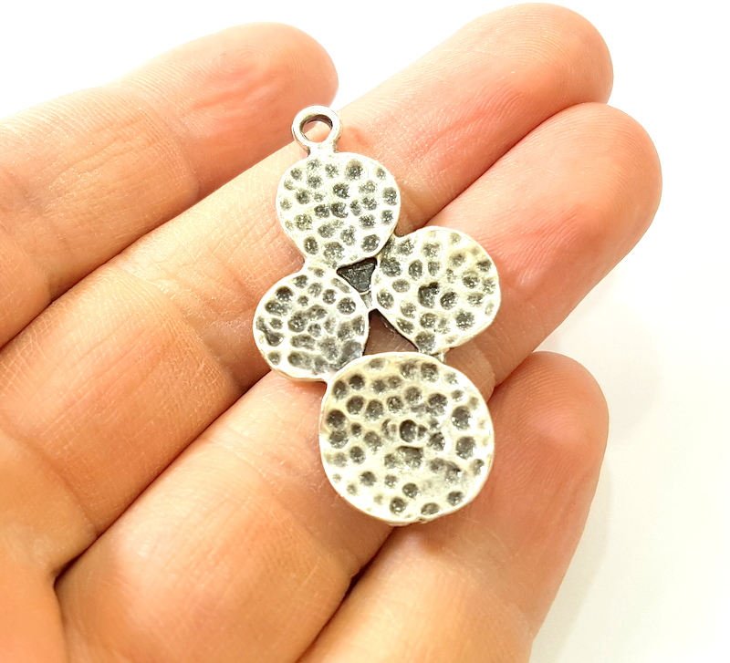 2 Silver Charms Antique Silver Plated Charms (43x24mm) G10701