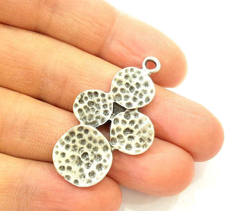 2 Silver Charms Antique Silver Plated Charms (43x24mm) G10701