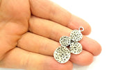 2 Silver Charms Antique Silver Plated Charms (43x24mm) G10701