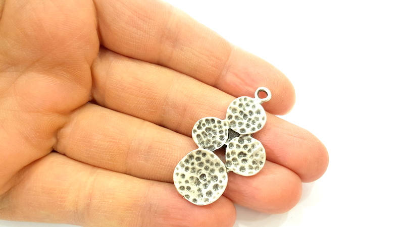 2 Silver Charms Antique Silver Plated Charms (43x24mm) G10701