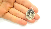 Silver Tree Charm Antique Silver Plated Charms (32x23mm) G7542