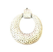 Hammered Silver Pendant Antique Silver Plated Pendant (69x47mm) G7549