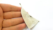 Silver Pendant Antique Silver Plated Pendant (88x43mm) G7551