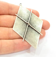Silver Pendant Antique Silver Plated Pendants (72x41mm)  G14432