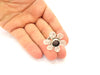 Silver Ring Blank Base Bezel Settings Cabochon Base Mountings Adjustable (10mm Blank) , Antique Silver Plated Brass G8069