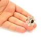 Silver Ring Blank Base Bezel Settings Cabochon Base Mountings Adjustable (10mm Blank) , Antique Silver Plated Brass G8069