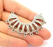Silver Pendant Connector Antique Silver Plated Pendant (62x19mm) G8072