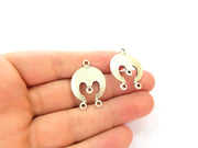 4 Silver Charms Connector Antique Silver Plated Connector (31x21mm) G8073