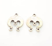 4 Silver Charms Connector Antique Silver Plated Connector (31x21mm) G8073