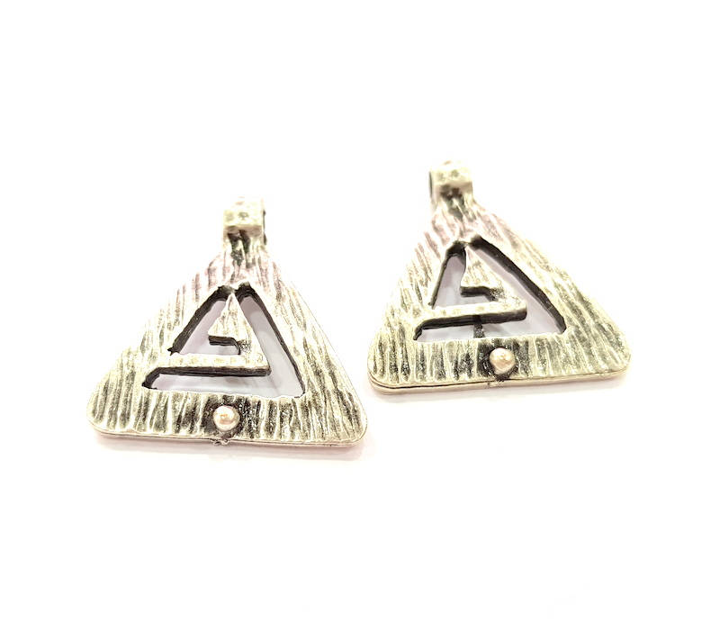 4 Silver Charms Pendant Antique Silver Plated Pendant (25x22mm) G8075