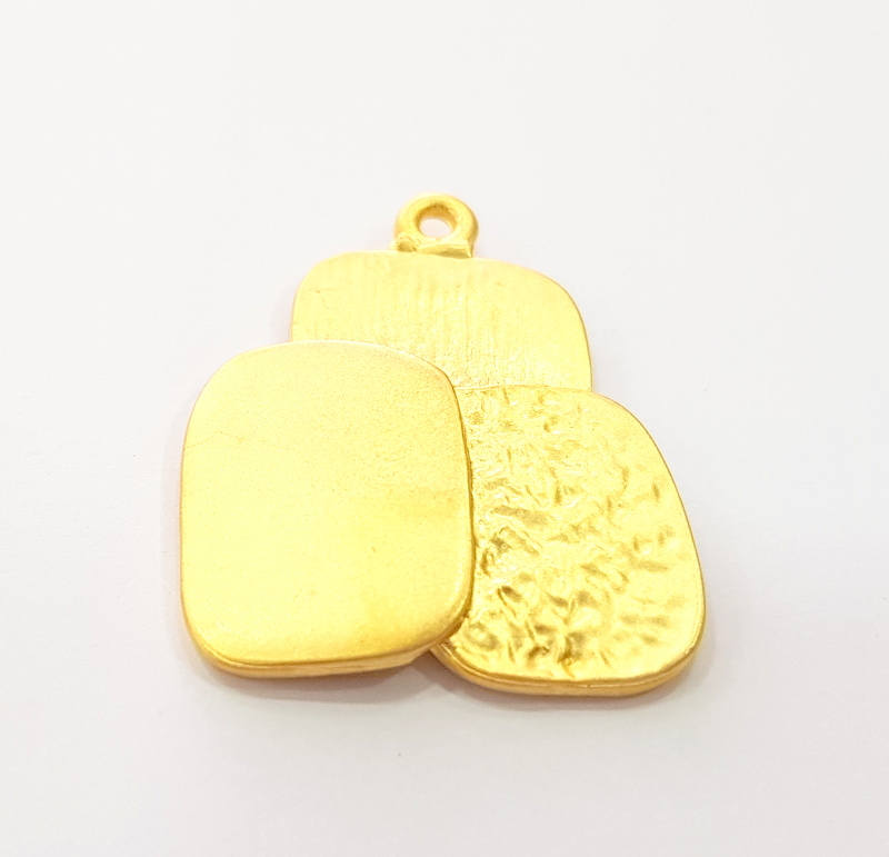 2 Gold Charms Gold Plated Charms (32x26mm)  G8082