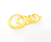 Gold Hammered Pendant Gold Plated Pendant (64x35mm)  G15541